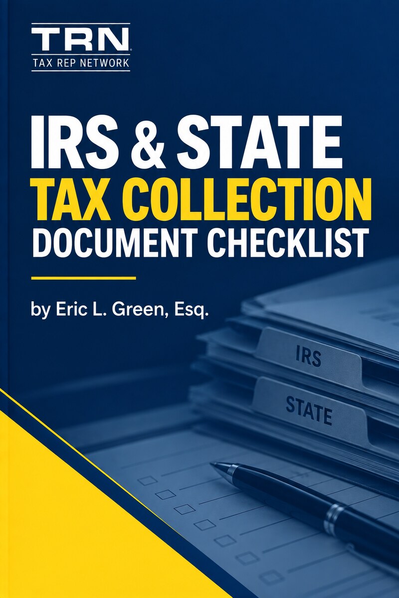 Cover of IRS & State Tax Collection Document Checklist